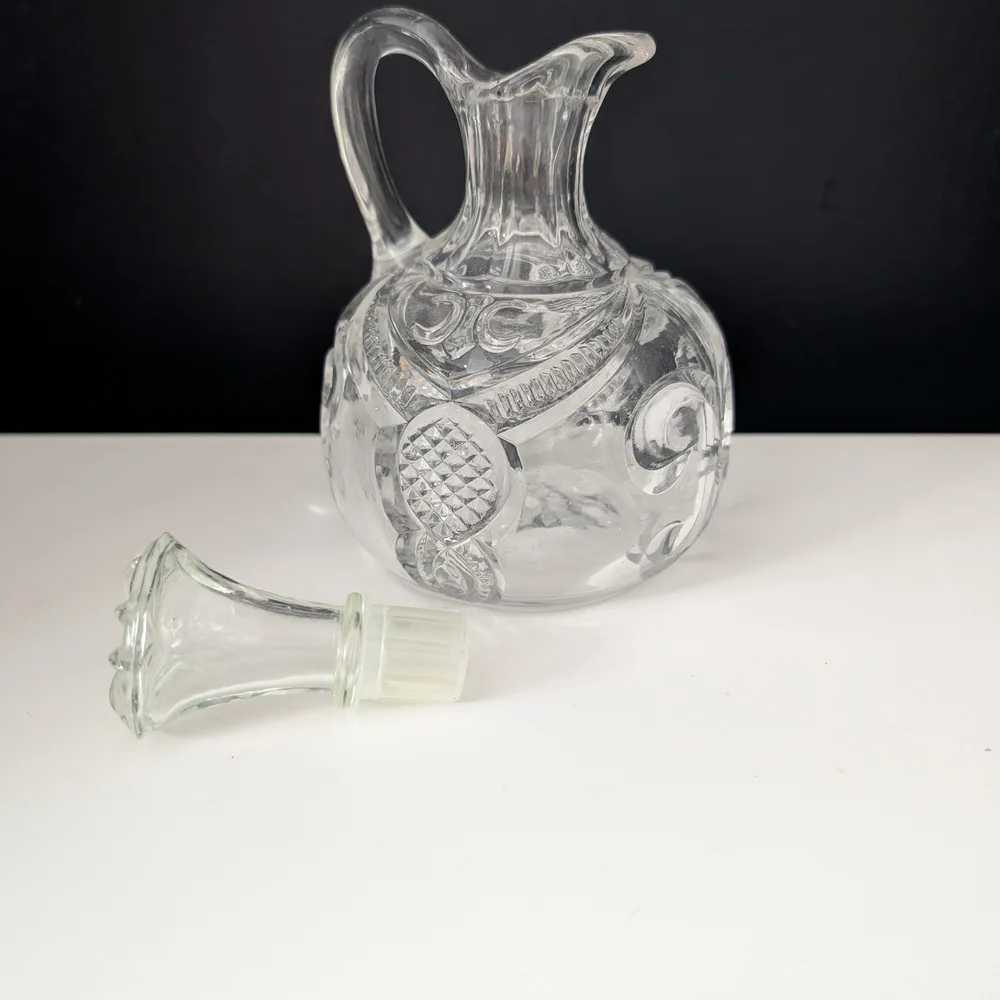 Vintage Cut Glass Cruet with Stopper